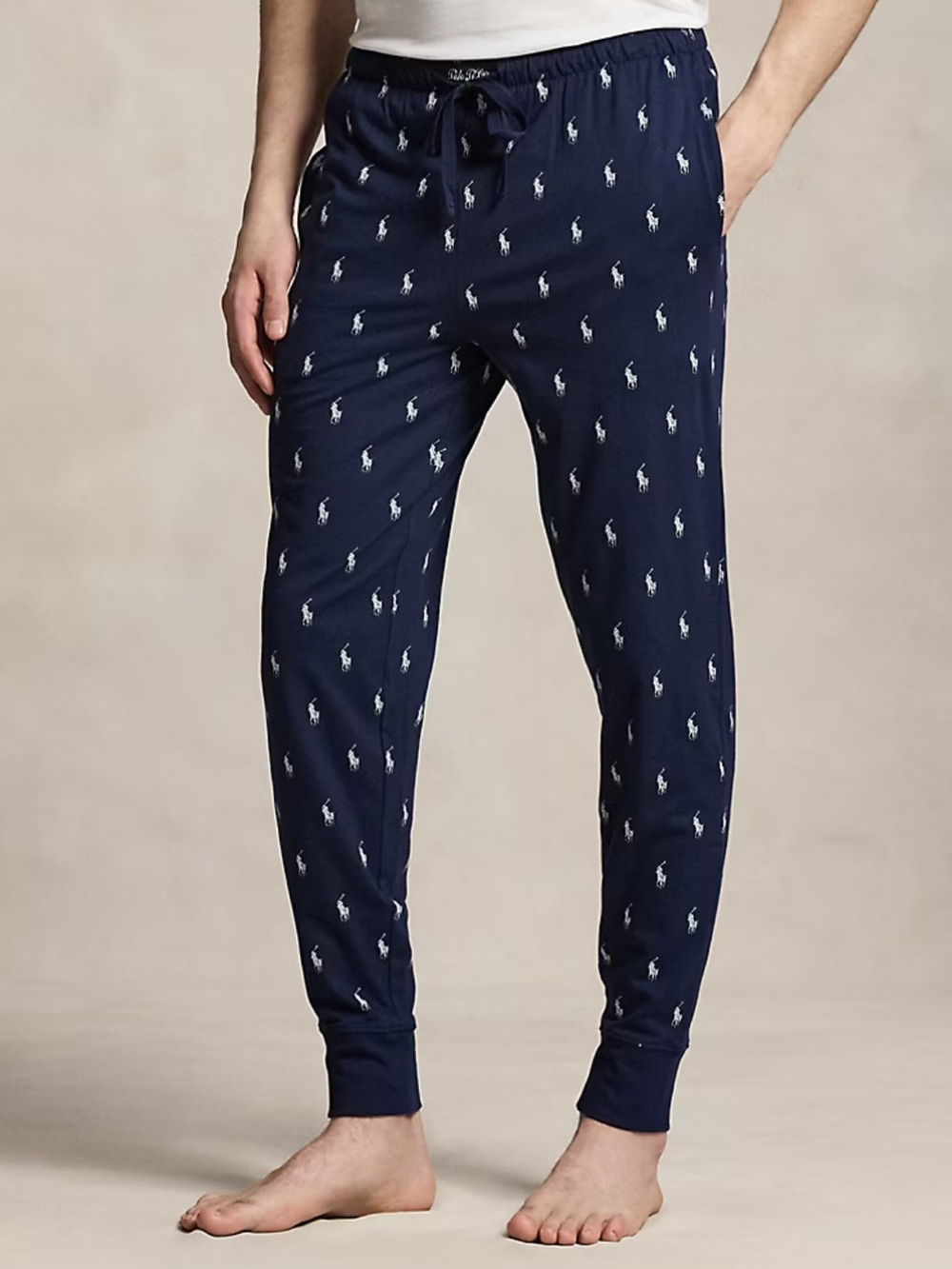 Ralph Lauren Navy Polo Pony Allover Sleepwear Joggers